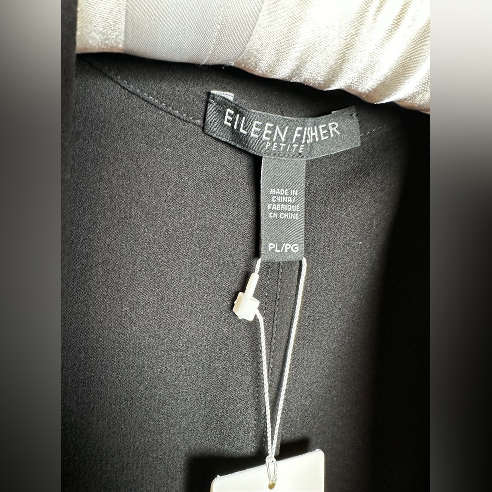 Eileen Fisher black Open Front Cardigan 💯 silk - Picture 5 of 7